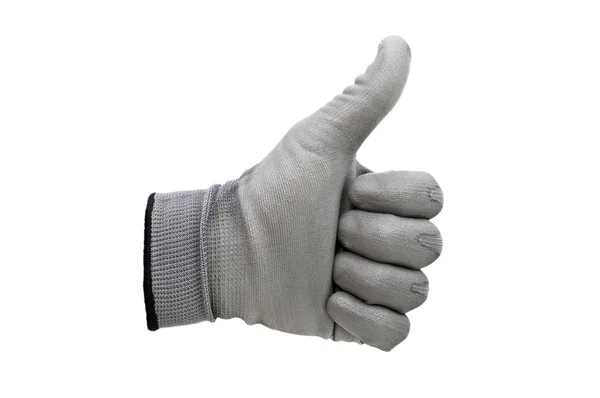 Izole gri iş eldivenleri — Stok fotoğraf