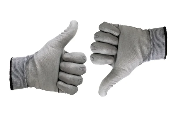 Gray work gloves isolated — Stock Photo, Image