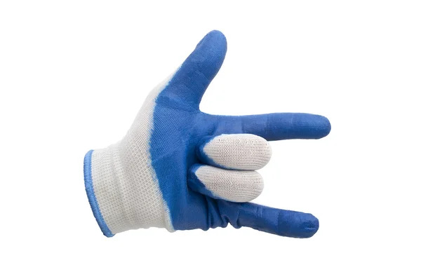 Guantes de trabajo azules aislados — Foto de Stock