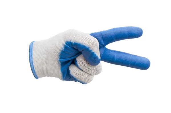 Blue work gloves isolated — Stock Photo, Image