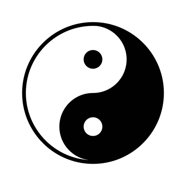 Símbolo Yin Yang Símbolo Negro Armonía Equilibrio Símbolo Religioso Del — Vector de stock