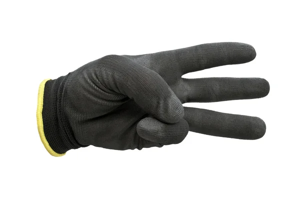 Black work gloves isolated — Stock Photo, Image