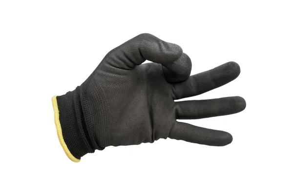 Black work gloves isolated — Stock Photo, Image