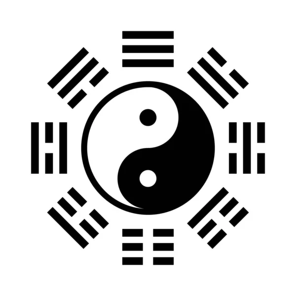Yin Yang Bagua Símbolo Patrón Tai Chi Bagua Símbolo Del — Vector de stock