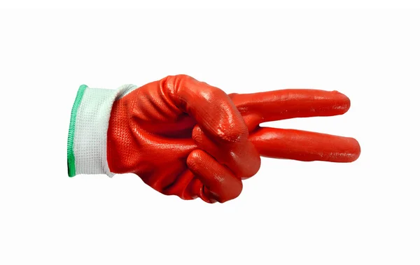 Red work gloves isolated — Stock Photo, Image