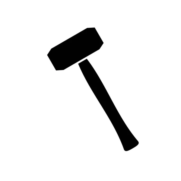 Hammer Icon Vector Illustration Black Hammer Icon Flat Design — Stock Vector