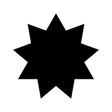 Bahai yıldızı. Bahaizm 'in dini sembolü. Vektör illüstrasyonu.