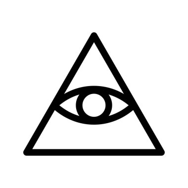 Caodaism sembolü. Siyah doğrusal Caodaism simgesi. Caodaism 'in dini sembolü. Vektör illüstrasyonu.