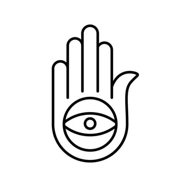 Ícone Linear Jainismo Símbolo Religioso Negro Jainismo Ilustração Vetorial Ícone — Vetor de Stock