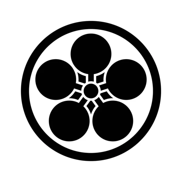 Icono Tenrikyo Símbolo Religioso Negro Tenrikyo Ilustración Vectorial Tenrikyo Símbolo — Vector de stock