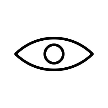 Göz simgesi. Siyah çizgisel göz simgesi. İmgelem sembolü. Vektör illüstrasyonu.