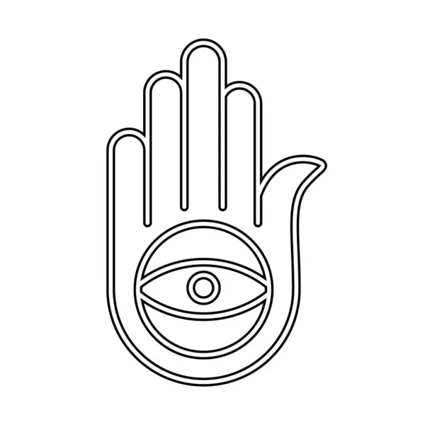 Ícone Linear Jainismo Símbolo Religioso Negro Jainismo Ilustração Vetorial Ícone — Vetor de Stock