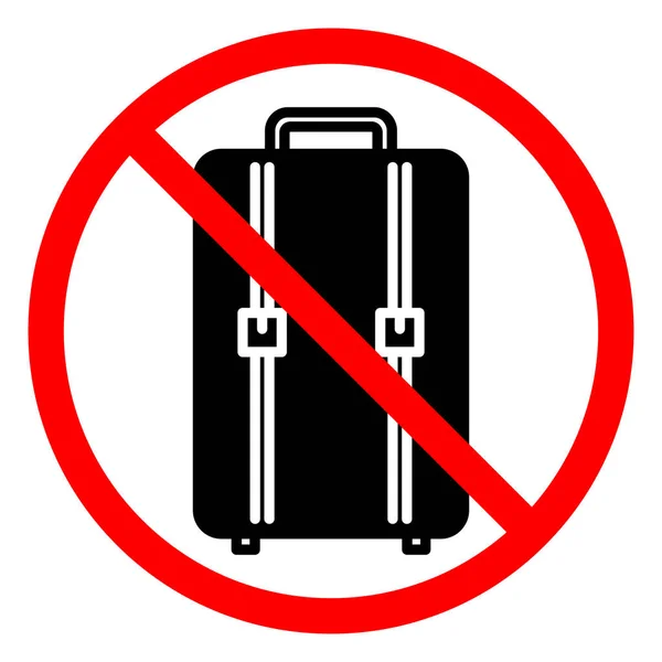Baggage Ban Icon Baggage Sign Suitcase Prohibited Stop Ban Red — Stock Vector