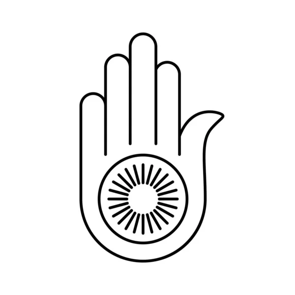 Ícone Linear Jainismo Símbolo Religioso Negro Jainismo Dharma Jainista Ilustração — Vetor de Stock
