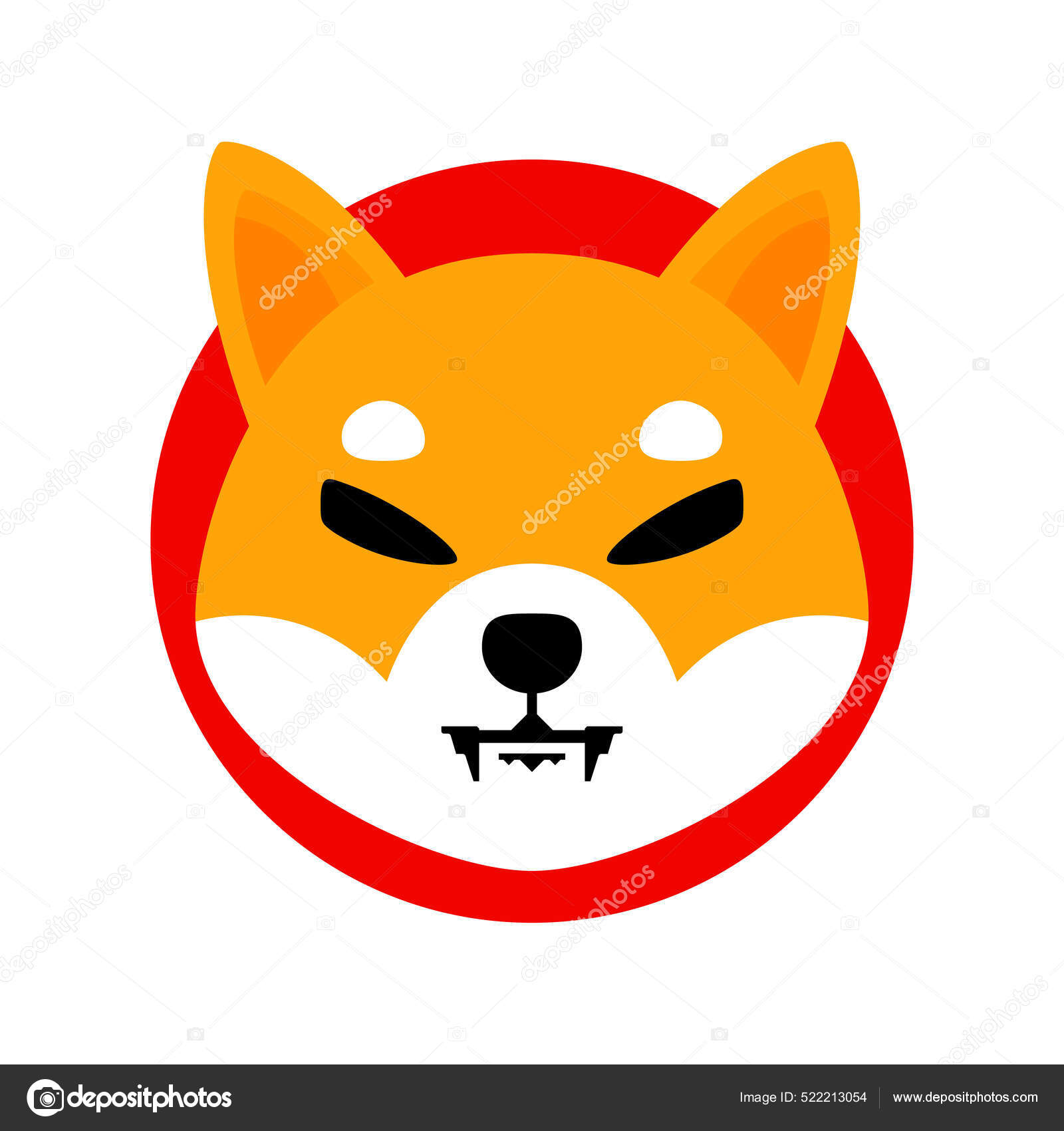 시바이누 Shib 디지털 시바이누 아이콘 일러스트 스톡 벡터 - ©chekman1 522213054