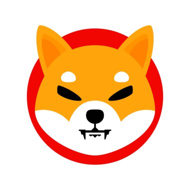 Shiba Inu parası. SHIB kripto para birimi simgesi. Dijital para. Shiba Inu para simgesi. Vektör illüstrasyonu.