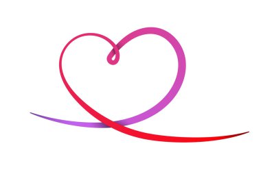 Kalp ikonu. Soyut renkli kalp. Kilise sembolleri. Doğrusal kalp şekli. Vektör illüstrasyonu.