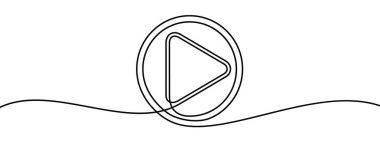 Bir satır arkaplanını oynat. Çalma düğmesinin sürekli çizimi. Vektör çizimi. Düğme satırı simgesini çal.