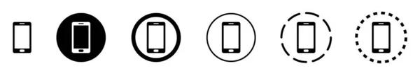 Smartphone Symbol Set Von Smartphone Symbolen Vektorillustration Handy Schwarzes Symbol — Stockvektor