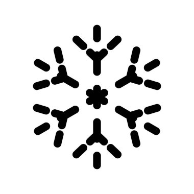 Kar tanesi ikonu. Soyut kar tanesi çizimi. Vektör çizimi. Siyah kar tanesi simgesi izole edildi