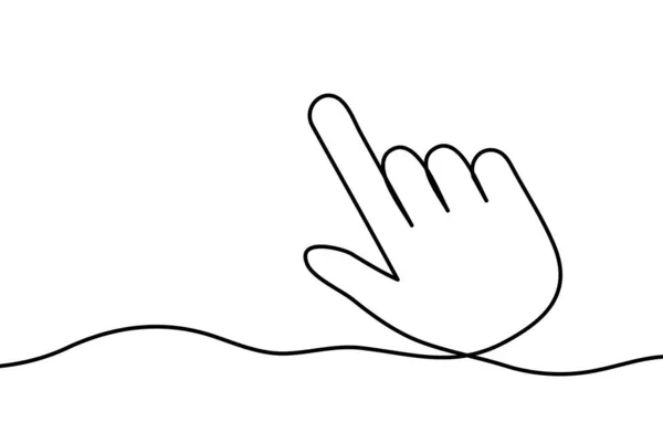 Desenho Linha Contínua Mão Com Indicador Ícone Linear Mão Uma — Vetor de Stock