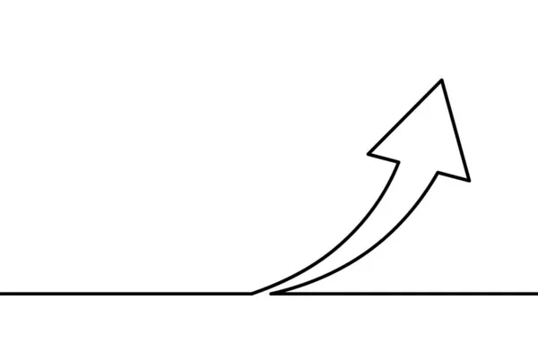 矢印の連続線画 矢印の線型アイコンを上 1行の線画の背景 ベクトルイラスト 矢印連続線のアイコン — ストックベクタ