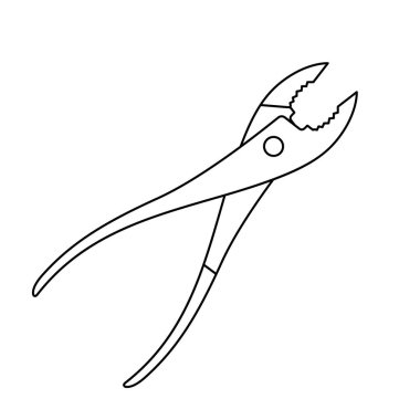 Kerpeten ikonu. El aracı doğrusal simgesi. Vektör çizimi. Siyah kerpeten simgesi