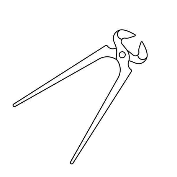 Retting Pliers Icon Линейный Значок Ручного Инструмента Векторная Иллюстрация Ref — стоковый вектор