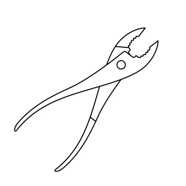 Значок Плоскогубца Линейный Значок Ручного Инструмента Векторная Иллюстрация Черные Плоскогубцы — стоковый вектор