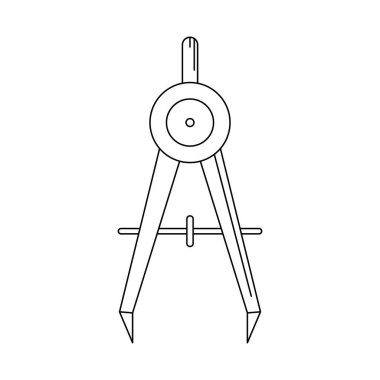 Pusula simgesi çiziliyor. El aracı doğrusal simgesi. Vektör çizimi. Beyaz arkaplanda bölme aracı simgesi