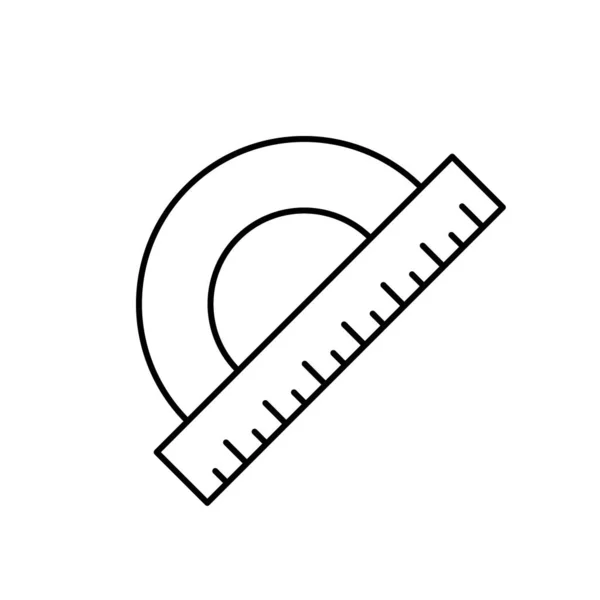 Значок Тягача Значок Линейки Линейки Тягача Ручной Инструмент Имеет Линейного — стоковый вектор