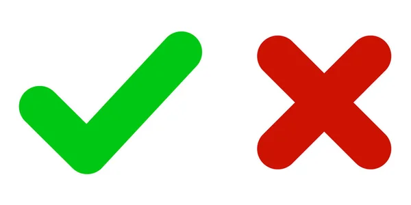 Zkontrolujte Značku Křížek Schválená Ikona Odmítnout Symbol Vektorová Ilustrace Barevné — Stockový vektor