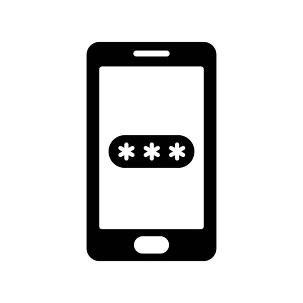 Sicherheitstelefon Telefon Passwort Symbol Vektorillustration Schutz Persönlicher Daten Pincode Des — Stockvektor