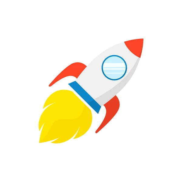 Rocket Icon Ilustrație Vectorială Nava Rachetă Stil Plat Conceptul Pornire — Vector de stoc