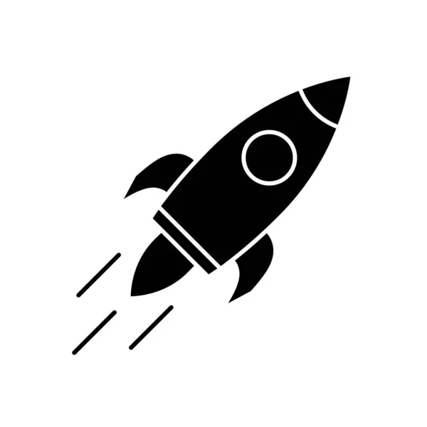 Roket Ikonu Düz Stil Bir Roket Gemisi Vektör Çizimi Başlangıç — Stok Vektör