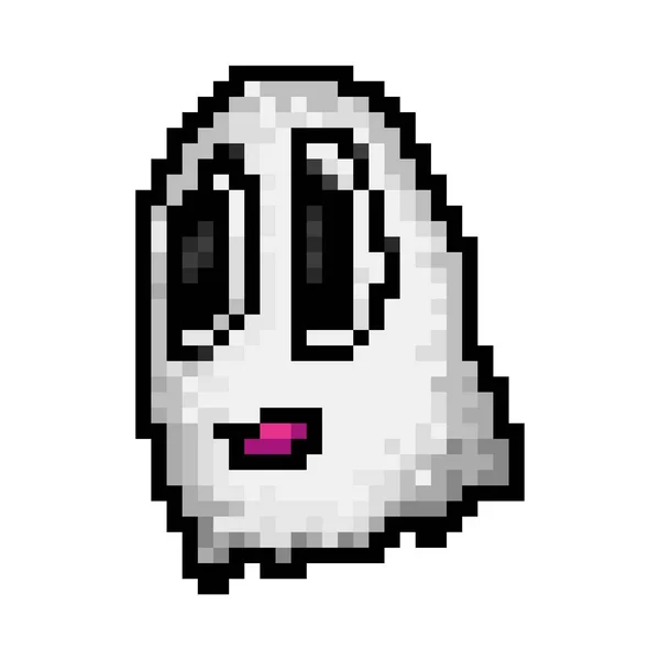 Icono Fantasma Pixel Arte Fantasma Lindo Ilustración Vectorial Personaje Del — Archivo Imágenes Vectoriales