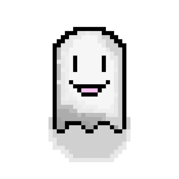 Geistersymbol Pixelkunst Von Niedlichen Gespenstern Vektorillustration Personnage Des Spiels Isoliert — Stockvektor