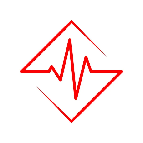 Ikona Bicia Serca Abstrakcyjny Czerwony Symbol Medyczny Ilustracja Wektora Ikona — Wektor stockowy