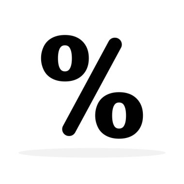 Yüzde simgesi. Doğrusal yüzde simgesi izole edildi. Satış yüzdesi sembolü. Kavramsal iş ikonu. Vektör illüstrasyonu