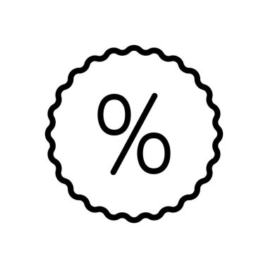 Yüzde simgesi. Doğrusal yüzde simgesi izole edildi. Satış yüzdesi sembolü. Alışveriş etiketleri simgesi. Vektör illüstrasyonu