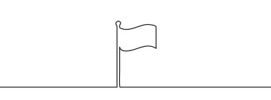 Devamlı bayrak çizgisi. Bayrak bir çizgi simgesi. Bir çizgi arkaplan çiziyor. Vektör çizimi. Bayrak siyah simgesi