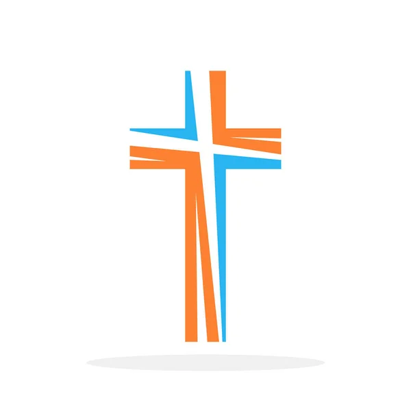 Symbol Krzyża Religijnego Abstrakcyjna Ikona Chrześcijańska Ilustracja Wektora Kreatywny Symbol — Wektor stockowy