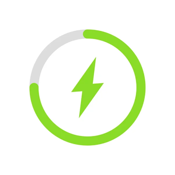 Icona Livello Batteria Simbolo Dell Energia Del Fulmine Illustrazione Vettoriale — Vettoriale Stock