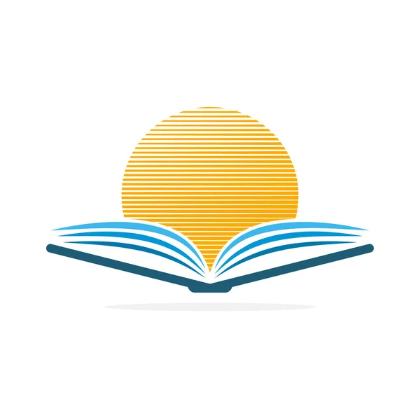 Ícone Livro Nascer Sol Reservar Logotipo Abstrato Empresa Ilustração Vetorial — Vetor de Stock