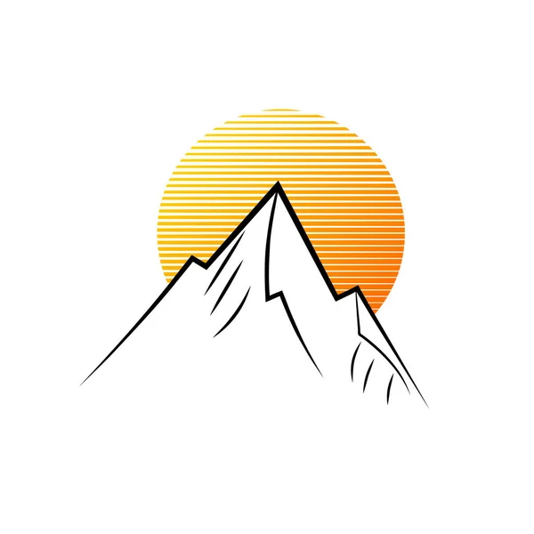 Nascer Sol Numa Montanha Logotipo Abstrato Empresa Ilustração Vetorial Ícone —  Vetores de Stock