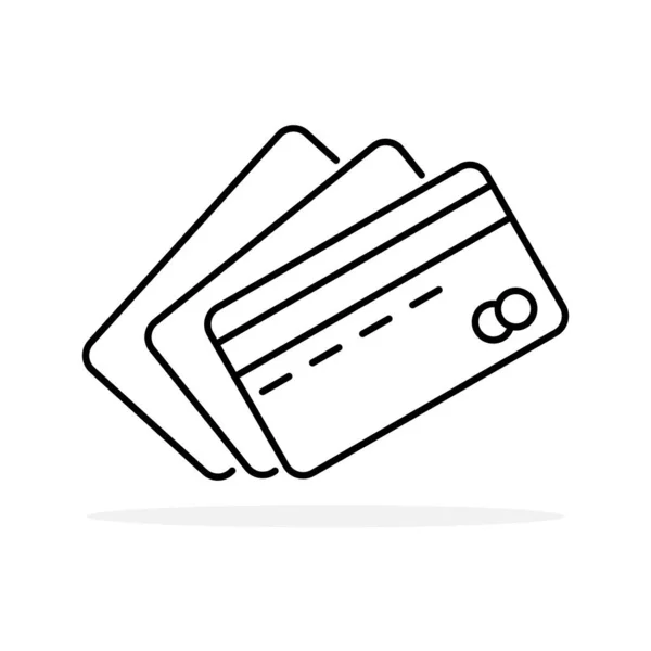 Піктограма Кредитної Картки Піктограма Дебетових Платежів Лінійний Знак Кредитної Картки — стоковий вектор