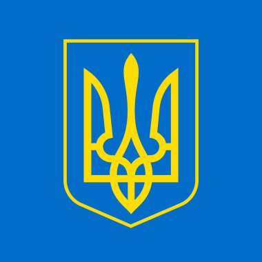Ukrayna 'nın arması. Devlet amblemi. Ulusal Ukrayna sembolü. Mızrak ikonu. Vektör illüstrasyonu.