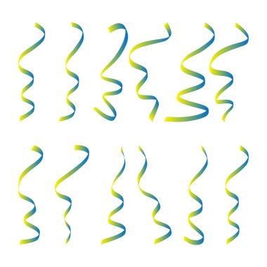 Ukrayna bayrağı renginde kurdele. Ukrayna bayrağı. Vektör çizimi. Kurdeleler.