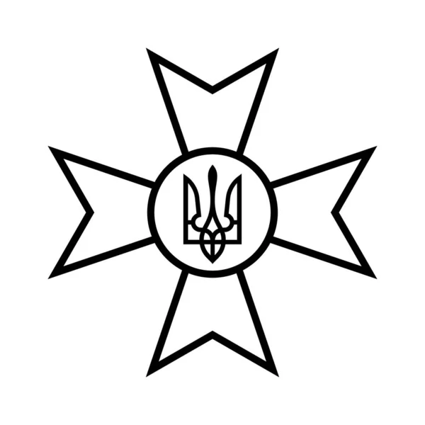 Герб Украины Мальтийском Кресте Векторная Иллюстрация Графический Элемент Дизайна — стоковый вектор