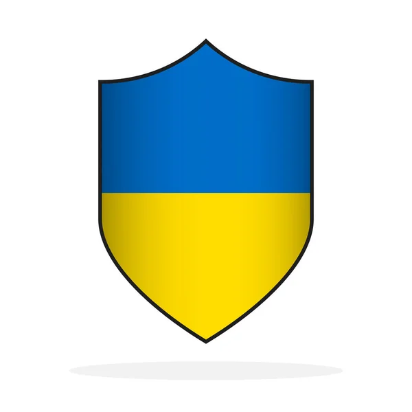 Drapeau Ukrainien Forme Bouclier Icône Bouclier Isolé Sauvez Ukraine Drapeau — Image vectorielle